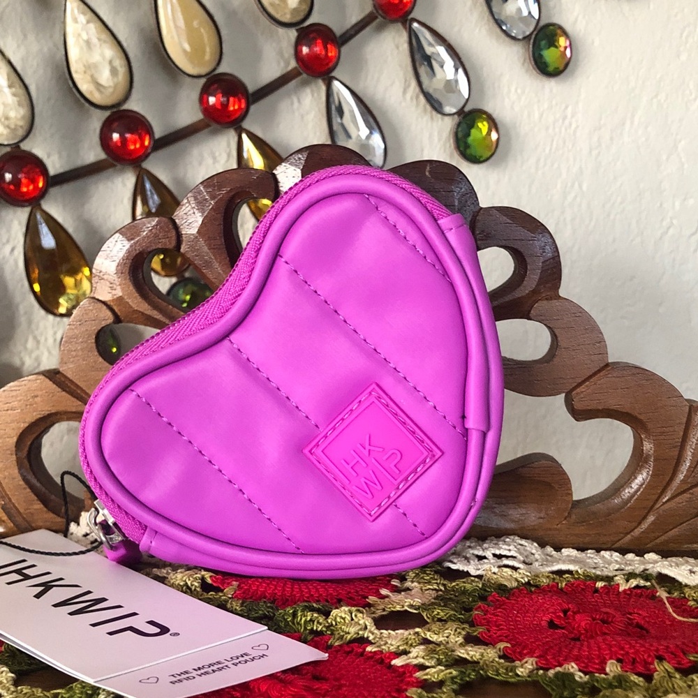 NWT IHKWIP More Love RFID Heart Pouch with Keychain